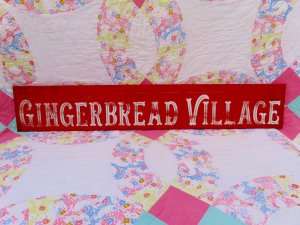 画像2: Gingerbread Village Wooden Sign