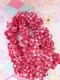 New Gingham Check Gather Garland Red