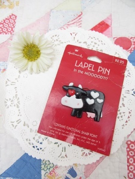 画像1: Valentine Cow Pin's (1)