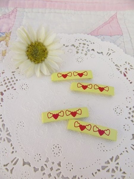 画像1: Hair Clip Heart Yellow (1)