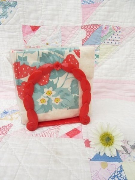 画像1: Napkin Stand Flower Red (1)