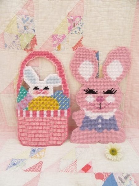 画像1: Plastic Canvas Bunny Set A (1)