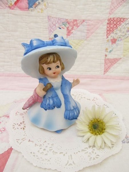 画像1: Little Lady Figurine Umbrella Blue (1)