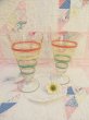 画像1: Pastel Border Footed Glass (1)