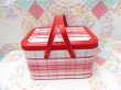 画像2: Metal Picnic Basket Check Red×White (2)