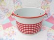 画像3: Enamel ware Gingham Stock Pot (3)