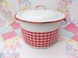 画像2: Enamel ware Gingham Stock Pot (2)