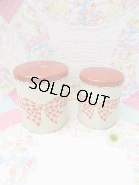 画像1: Gingham Bow Canister 2p Set (1)