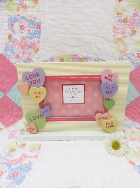 画像1: Wood Candy Hearts Photo Frame (1)