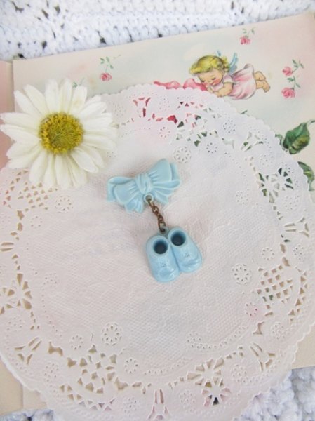 画像1: Baby Bootie&Bow Blue (1)