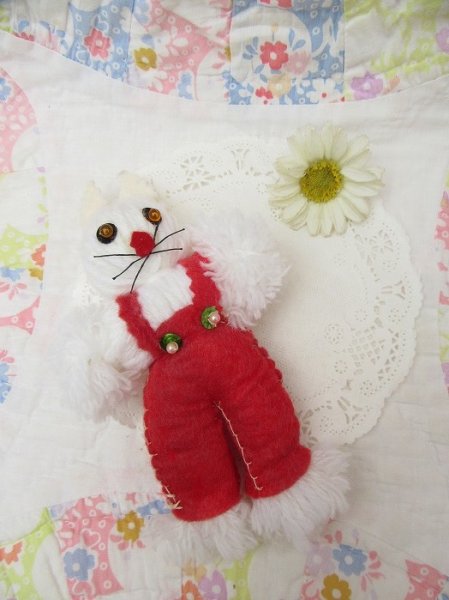 画像1: Yarn Bunny Overall Red (1)