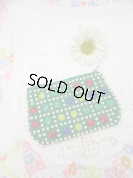 画像1: Colorful Beaded Zip Coin Purse  (1)