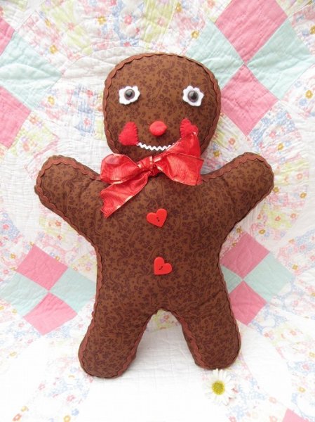 画像1: Cloth Gingerbread Man Flower (1)