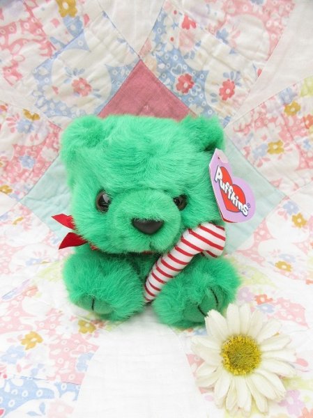 画像1: Puffkins Christmas Bear Green (1)