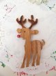 画像2: Wooden Reindeer Brooch (2)