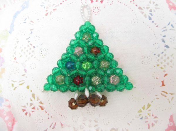 画像3: Beaded Tree Ornament Green (3)