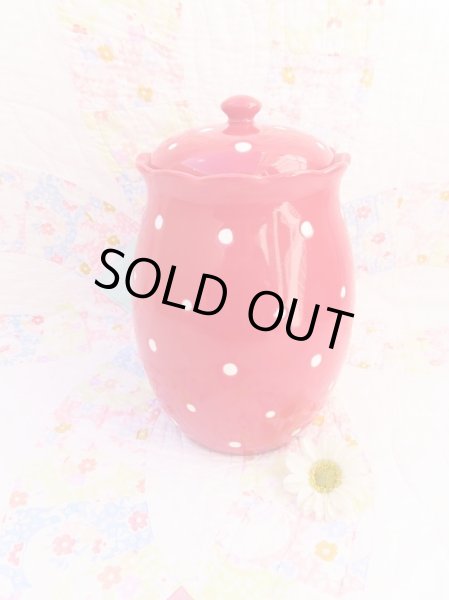 画像1: Polka Dot Cookie Jar Red (1)