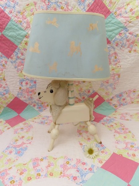 画像1: Wooden Poodle Lamp (1)