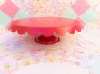 画像2: Metal Cake Stand Scallop Red (2)