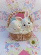 画像1: Ceramic Bunny Basket Jar (1)