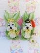画像1: Chenille Easter Bunny Pair Magnet Green (1)
