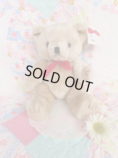 画像1: Red Bow Teddy Bear M (1)