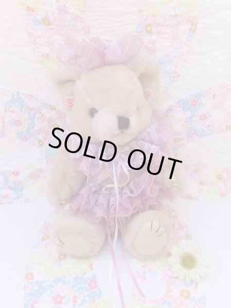 画像1: Romantic Teddy Bear Pink L (1)