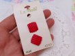 画像5: La Mode Square Red Button (5)