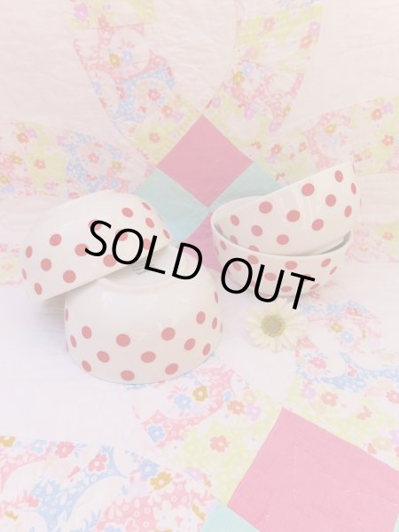 画像1: Red Polka Dot Bowl  (1)