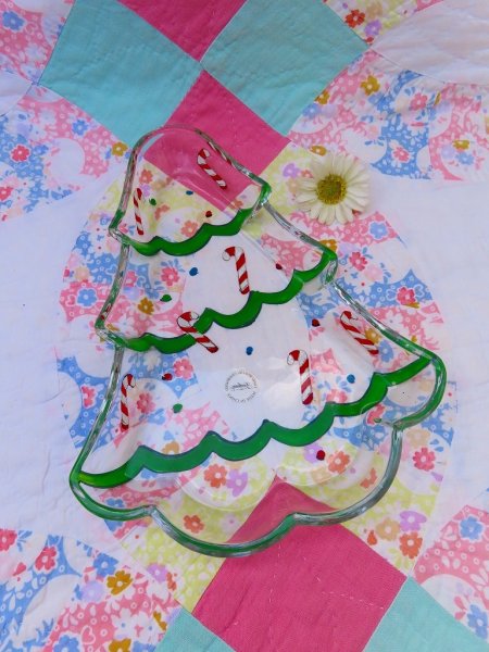 画像1: Glass Christmas Tree Plate (1)