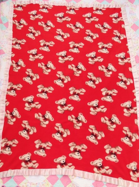 画像2: Teddy Bear Blanket Red (2)