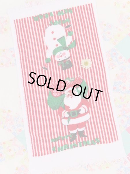 画像1: Santa&Snowman Stripe Towel (1)