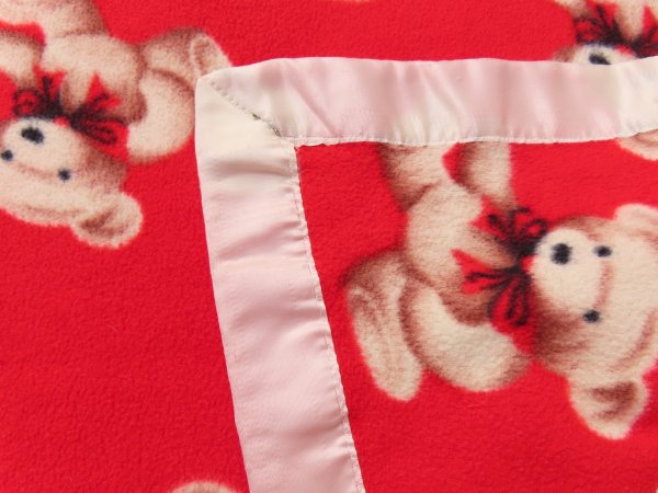 画像8: Teddy Bear Blanket Red (8)