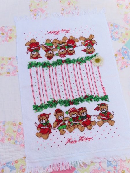 画像1: Christmas Teddy Bear Kitchen Towel (1)