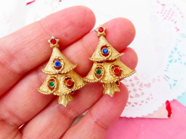 画像7: JJ Gold Christmas Tree Clip Earring (7)
