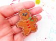 画像7: Wooden Gingerbread Pin (7)