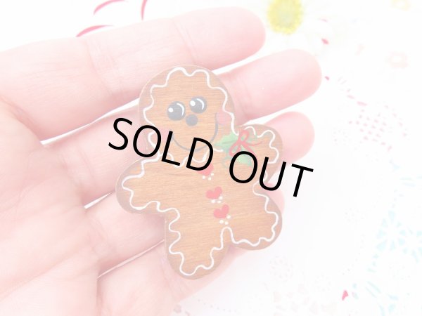 画像7: Wooden Gingerbread Pin (7)