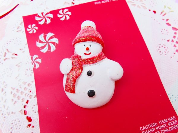 画像2: Glitter Snowman Pin (2)