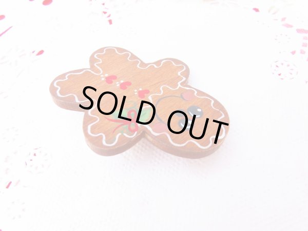 画像5: Wooden Gingerbread Pin (5)