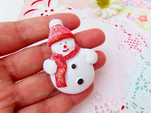 画像6: Glitter Snowman Pin (6)