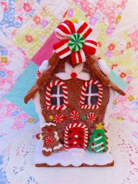 画像3: Gingerbread Clay House Lamp (3)