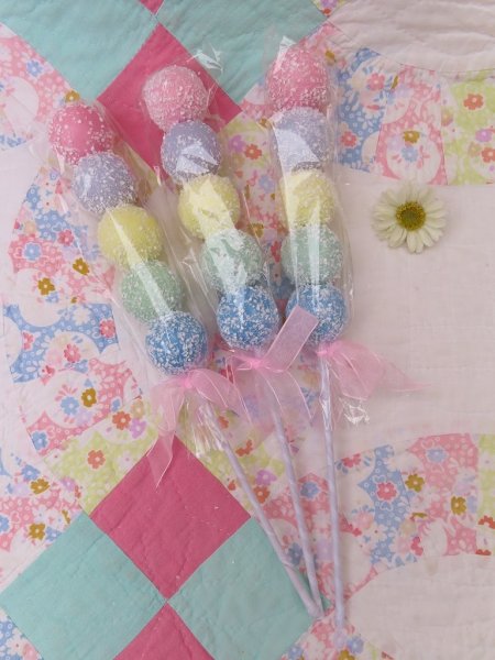 画像1: New Pastel Ball Stick Ornament (1)